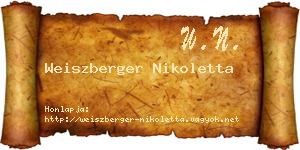 Weiszberger Nikoletta névjegykártya