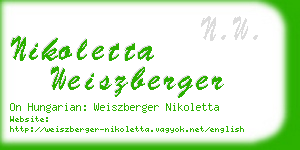 nikoletta weiszberger business card